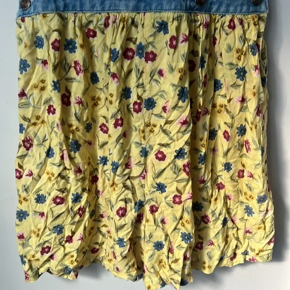 Vtg 90s Bonjour Floral Denim Overalls Dress Size Small ! - Picture 3 of 5